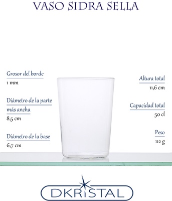 Vaso Sidra Extrafino Sella 50 Cl pack 480 unidades